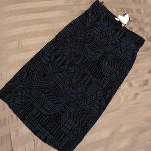 Velvet tribal print skirt